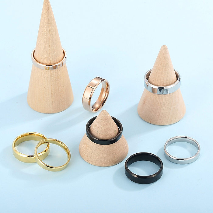 Anéis de chapeamento de aço inoxidável de cor sólida de estilo simples