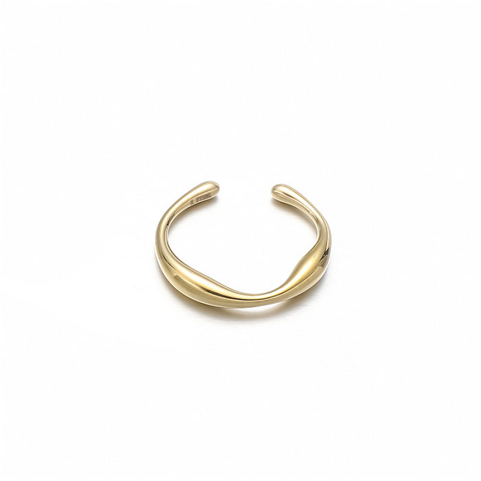 Simple Style Round Knot Stainless Steel Plating 18K Gold Plated Open Rings