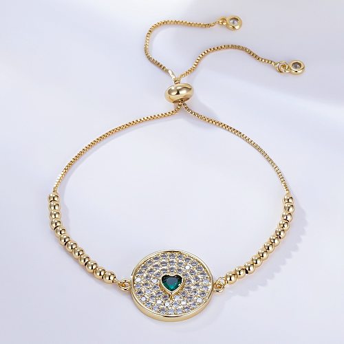 New Style Zircon Heart Copper 18K Gold-plated Bracelet