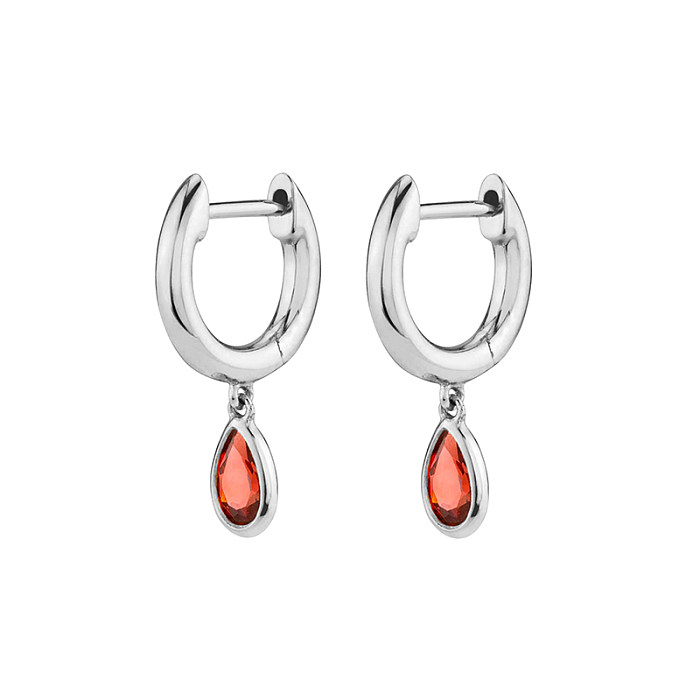 1 Pair Simple Style Water Droplets Copper Plating Inlay Zircon Gold Plated Drop Earrings