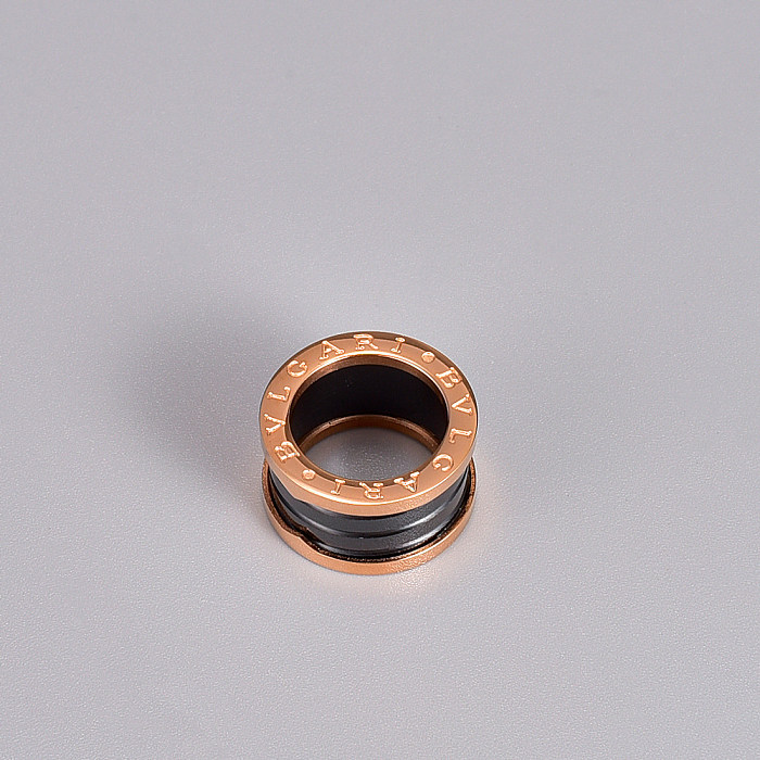 Fashion Geometric Titanium Steel Rings Plating Ceramics Stainless Steel Rings