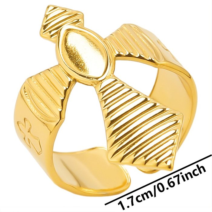Wholesale Vintage Style Solid Color Tie Back Stainless Steel Plating Open Rings