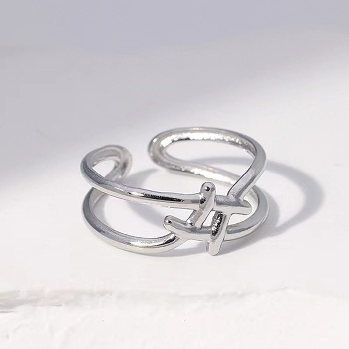 Wholesale Simple Style Heart Shape Titanium Steel Plating Open Rings