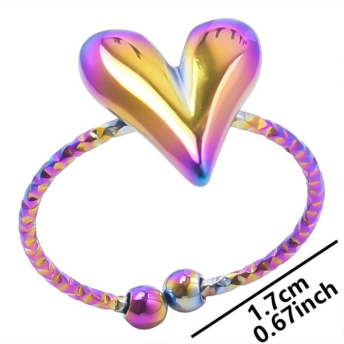 Simple Style Heart Shape Stainless Steel Polishing Rings