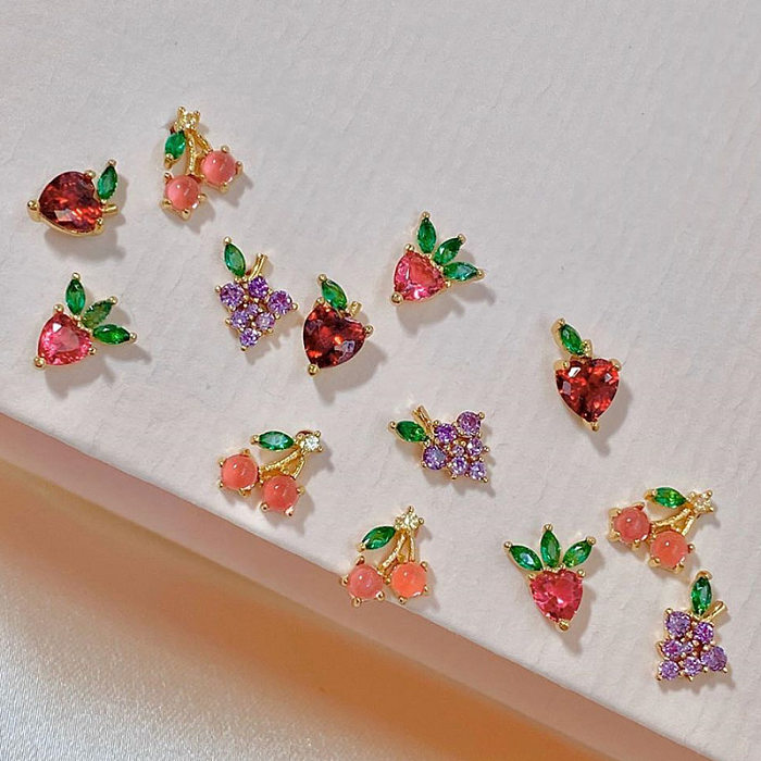Brincos de frutas tropicais Whoesale joias de brincos de diamante femininos