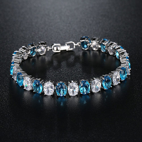 Casual Simple Style Classic Style Round Copper Inlay Zircon Bracelets