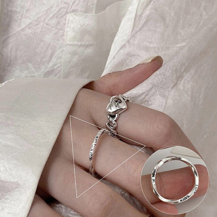Moda cor sólida cobre banhado a prata anel aberto 1 peça