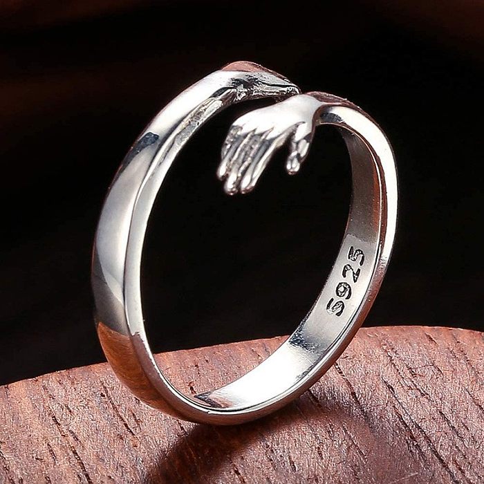 Retro Palm Stainless Steel Open Ring Metal Stainless Steel Rings