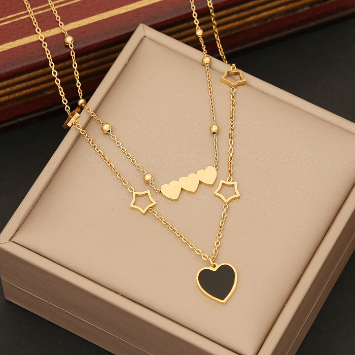 Simple Style Heart Shape Stainless Steel Plating Bracelets Earrings Necklace