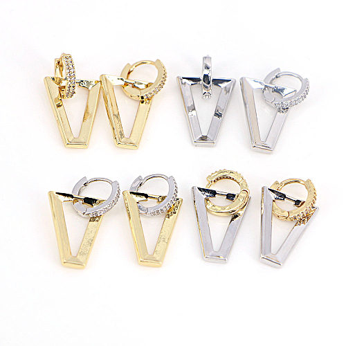 Einfache dreidimensionale Dreieck einfache Mode trendige Kupfer Ohrringe Großhandel