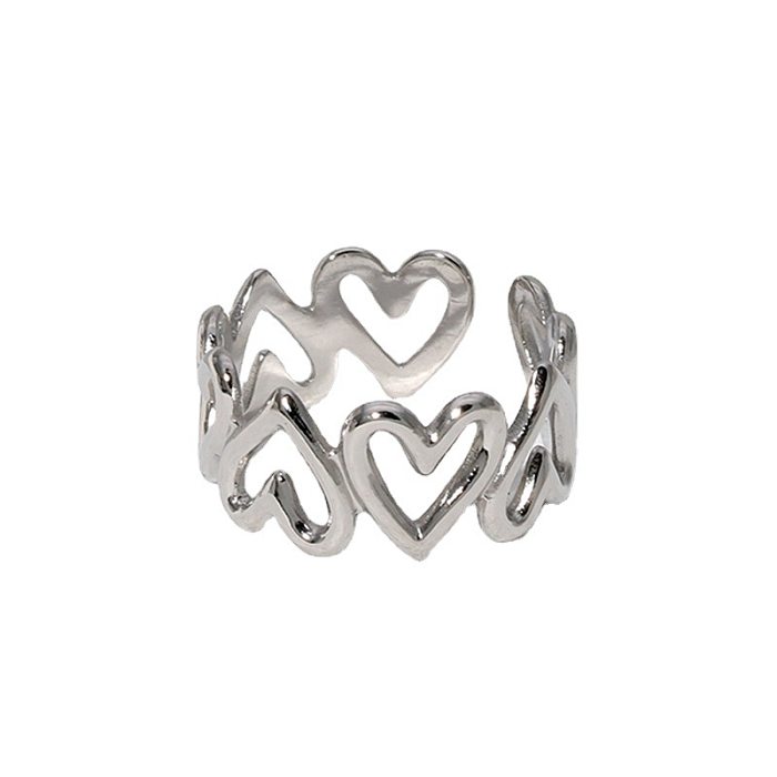 Sweet Heart Shape Stainless Steel Plating Open Ring