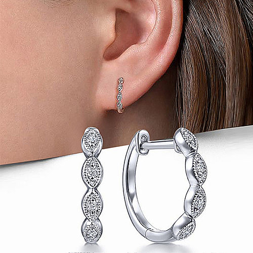 1 Pair Elegant U Shape Inlay Copper Zircon Earrings