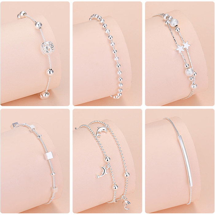 Simple Style Geometric Heart Shape Copper Plating Bracelets 1 Piece