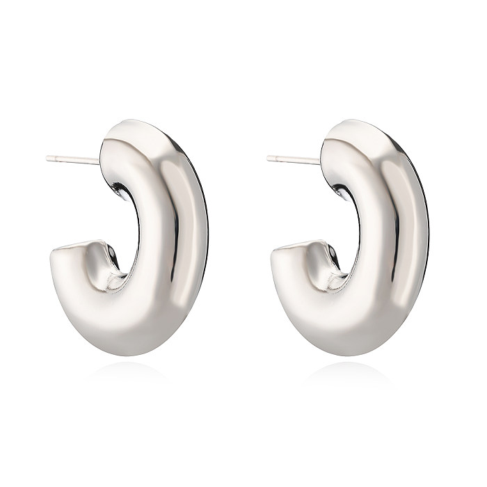 1 paire de clous d'oreilles en cuivre plaqué or 18 carats, Style Simple, placage géométrique