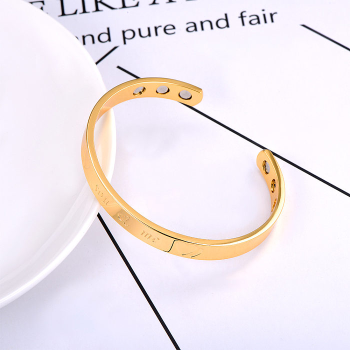 Simple Style Commute Solid Color Copper Plating Gold Plated Bangle