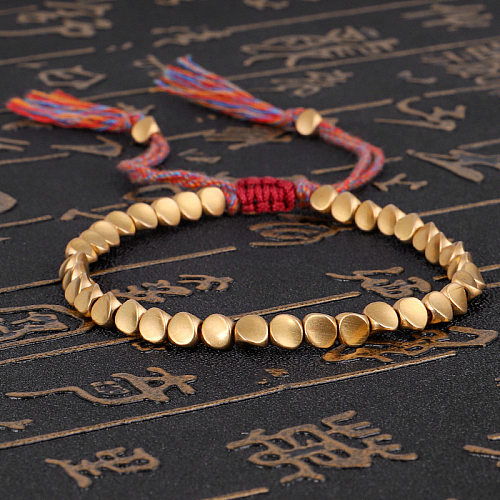 Bracelets en cuivre de couleur unie de style ethnique Bracelets en cuivre perlés 1 pièce