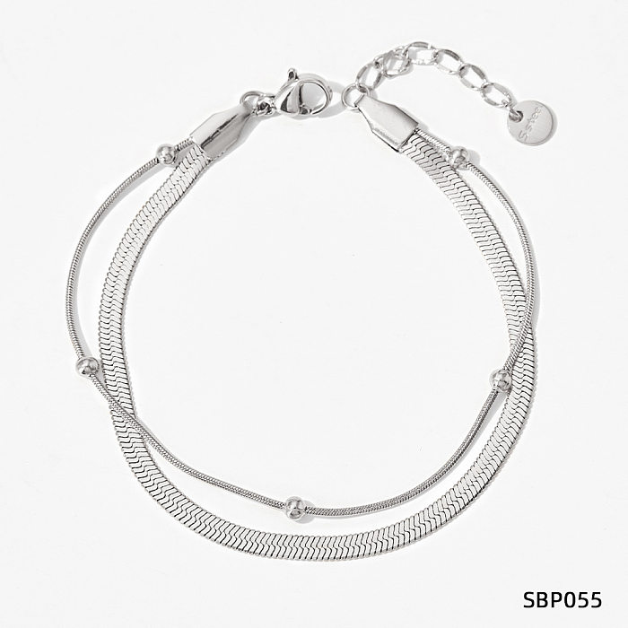 Wholesale Retro Solid Color Stainless Steel Titanium Steel Bracelets Necklace