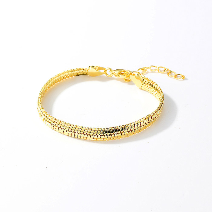 1 Piece Simple Style Round Copper Plating Bracelets