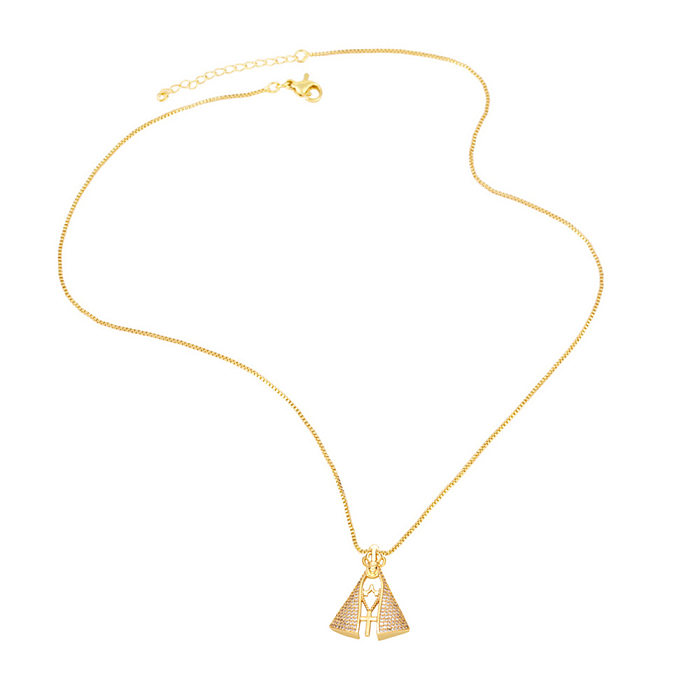 Fashion Religious Element Diamond Pendant Copper Necklace