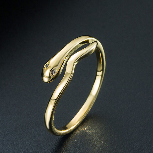 Europäischer und amerikanischer Nischendesign-Kupfer vergoldeter geometrischer Ring mit Mikroeinlage für Damen