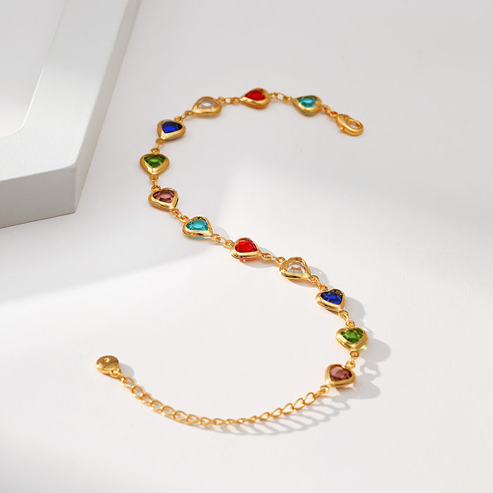 Bracelets en verre avec incrustation de cuivre en forme de cœur à la mode