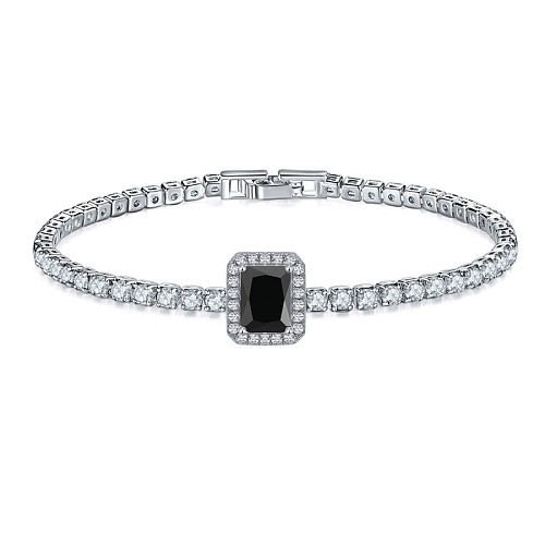 Simple Style Four Leaf Clover Square Copper Chain Inlay Zircon Bracelets