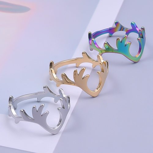 Anillos chapados en oro con revestimiento de acero inoxidable de color sólido Commute