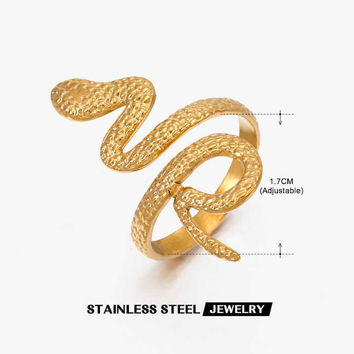 Elegant Snake Stainless Steel Open Ring In Bulk