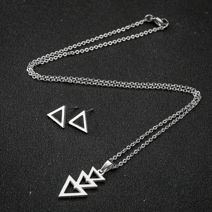 1 Set Fashion Geometric Animal Stainless Steel Plating Earrings Necklace