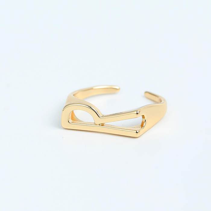Simple Style Letter Copper Plating Gold Plated Rings
