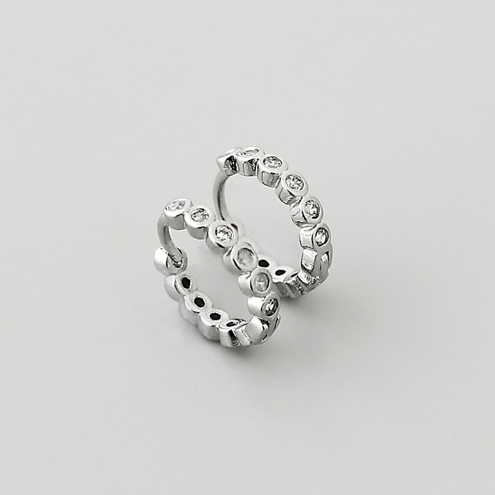 Brincos de orelha geométricos de estilo simples com revestimento de cobre 1 par