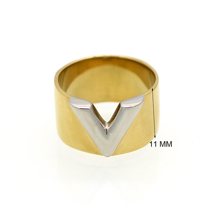 1 Piece Fashion Color Block Stainless Steel Plating Rings