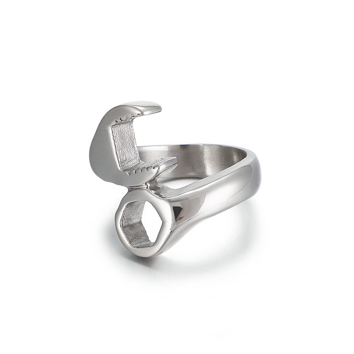 Europeu e americano exagerado criativo pulseira porca forma anel de aço inoxidável ornamento