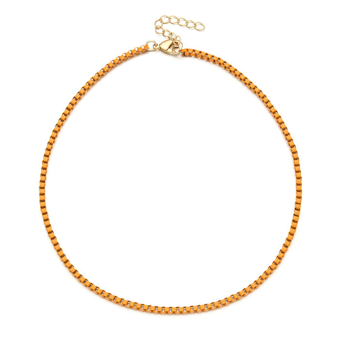 Retro Solid Color Copper Necklace In Bulk