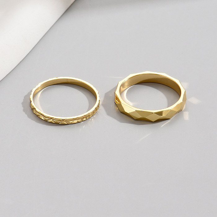 Anéis de cobre em losango de estilo simples e moderno