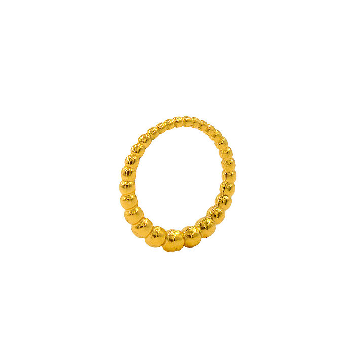 Acier inoxydable géométrique de style simple polissant les anneaux plaqués or 18K