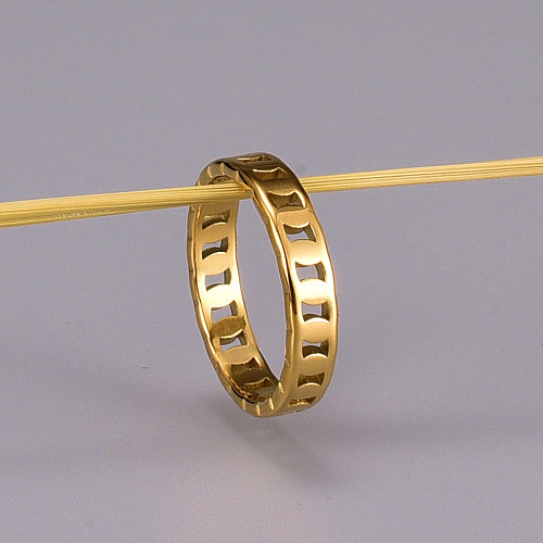 Anéis de chapeamento de aço de titânio de cor sólida elegante estilo simples por atacado