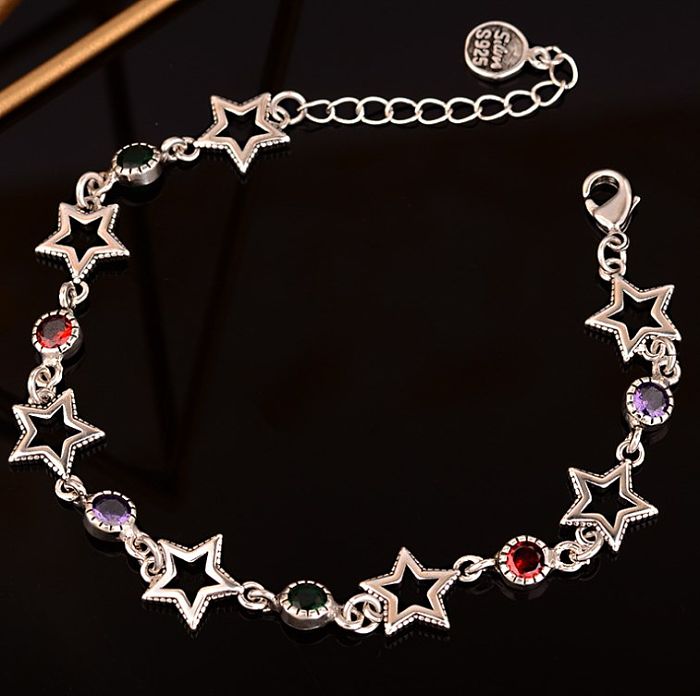 Süße Stern-Kupfer-Inlay-Zirkon-Armbänder im koreanischen Stil