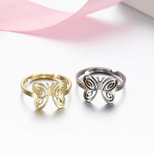 Fashion Butterfly Stainless Steel Open Ring 1 Piece