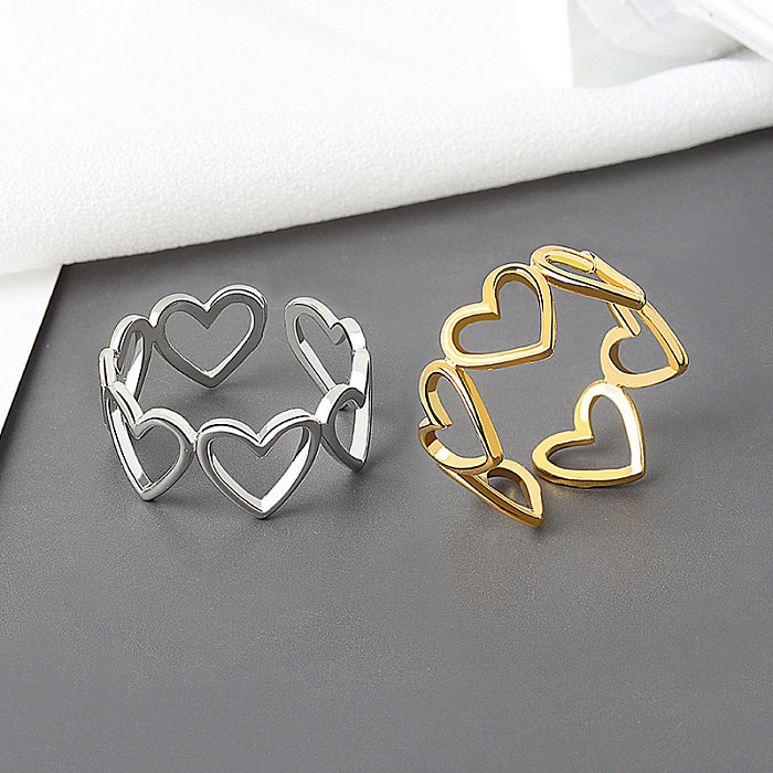 Koreanischen Stil Neue Hohle Liebe Stilvolle Öffnung Ring Frauen Ins Spezielle-Interest Design Trendy Einzigartige Herz-Förmigen Ring