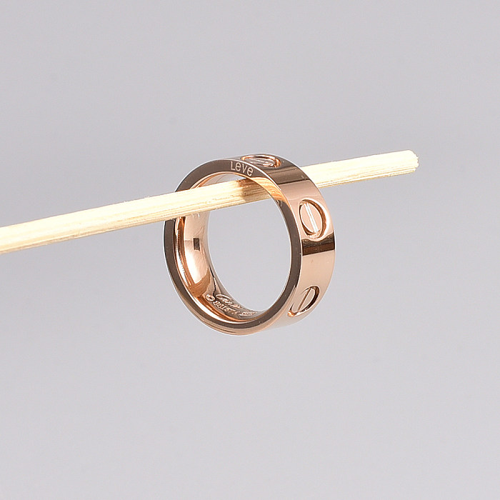 Fashion Geometric Titanium Steel Rings Plating Copper Rings
