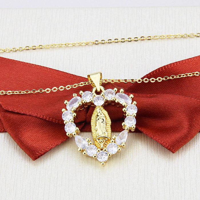 Diamond Heart-shaped The Madonna Necklace