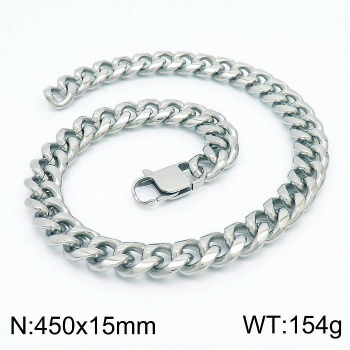 Vintage Style Punk Streetwear Geometric Titanium Steel Bracelets Necklace