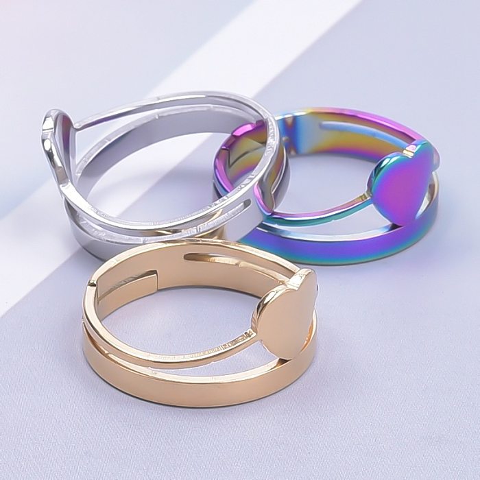 Wholesale Sweet Heart Shape Stainless Steel Open Ring