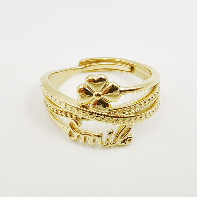Retro estilo romano estrela gotas de água formato de coração anéis abertos de aço titânio de aço inoxidável