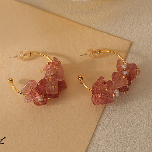 1 Pair Retro Simple Style Roman Style Geometric Copper Earrings