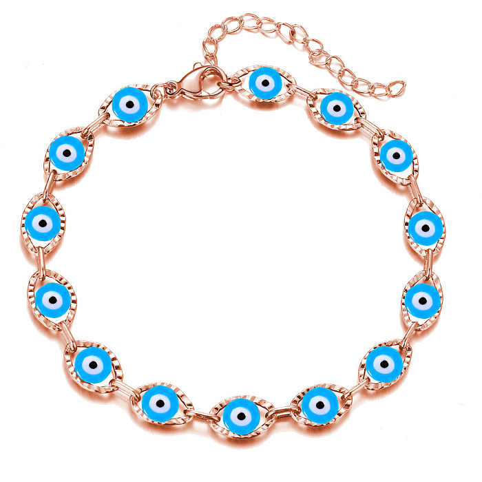 Retro Devil'S Eye Copper Plating Unisex Bracelets Anklet Necklace