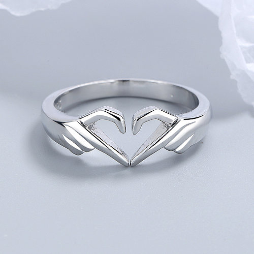 Fashion Hand Heart Shape Copper Plating Hollow Out Open Ring 1 Piece
