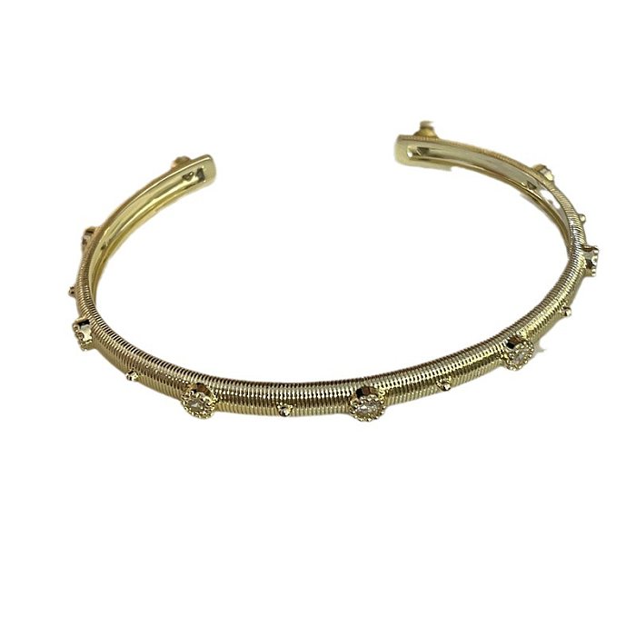 Bracelet plaqué or plaqué cuivre de couleur unie de style simple