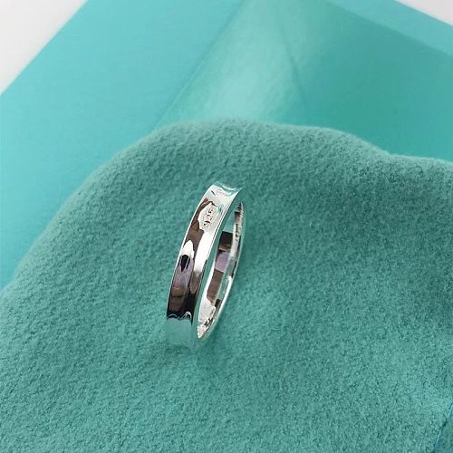 Simple Style Commute Letter Titanium Steel Silver Plated Rings In Bulk